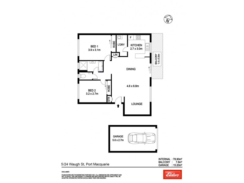 5/24 Waugh Street, Port Macquarie NSW 2444 Floorplan