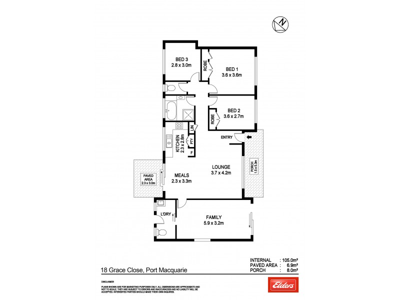 18 Grace Close, Port Macquarie NSW 2444 Floorplan