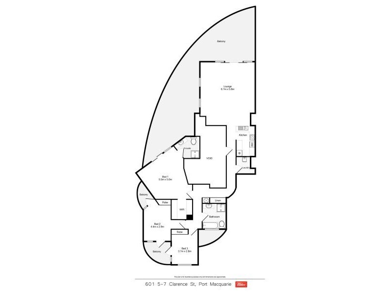 601/5-7 CLARENCE STREET, Port Macquarie NSW 2444 Floorplan