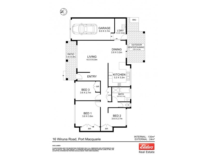 16 Wiruna Road, Port Macquarie NSW 2444 Floorplan