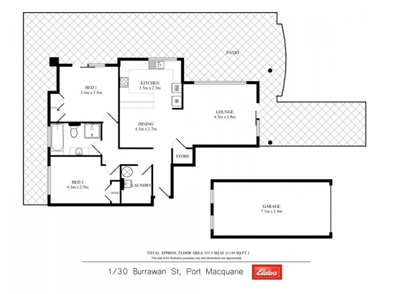 1/30 Burrawan Street, Port Macquarie NSW 2444 Floorplan