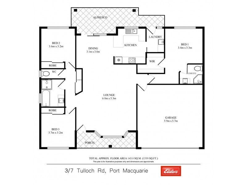 3/7 Tulloch Road, Port Macquarie NSW 2444 Floorplan