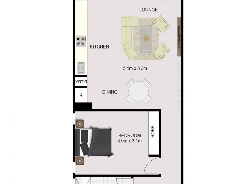 1Bed/20 Llandaff Street, Bondi Junction NSW 2022 Floorplan