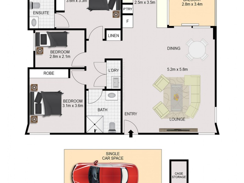 603/20 Llandaff Street, Bondi Junction NSW 2022 Floorplan