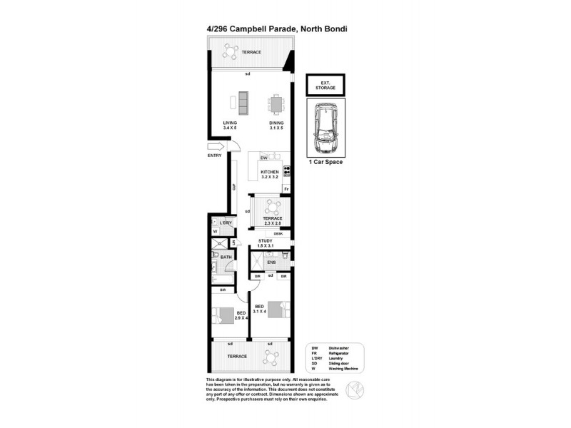 4/296 Campbell Pde, North Bondi NSW 2026 Floorplan