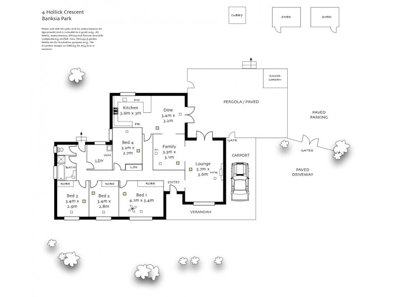 4 Hollick Crescent, Banksia Park SA 5091 Floorplan