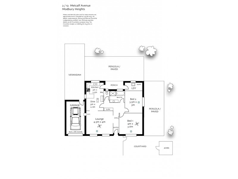 Unit 2/12 Metcalfe Avenue, Modbury Heights SA 5092 Floorplan