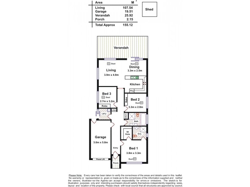 51 St Clair Avenue, Andrews Farm SA 5114 Floorplan