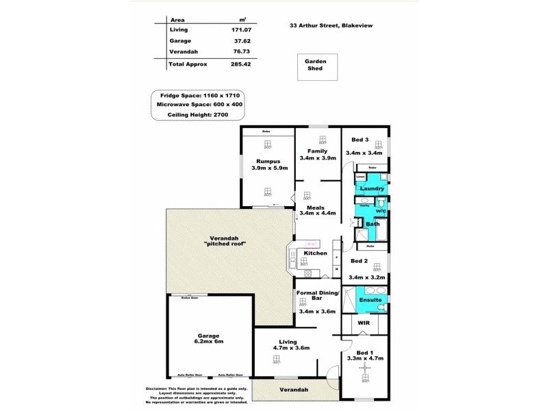 33 Arthur Street, Blakeview SA 5114 Floorplan