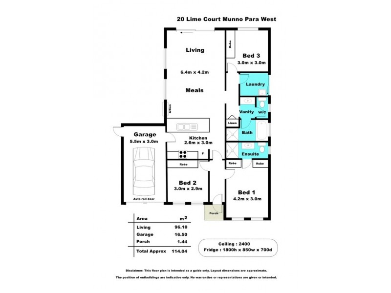 20 Lime Court, Munno Para West SA 5115 Floorplan