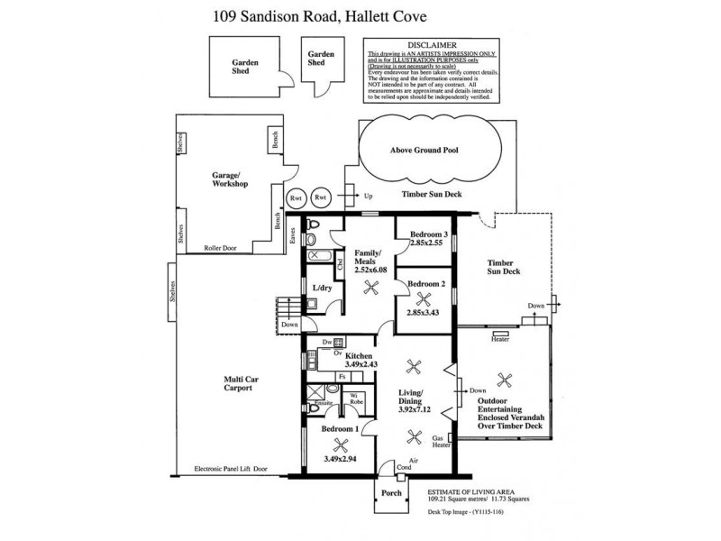 109 Sandison Road, Hallett Cove SA 5158 Floorplan