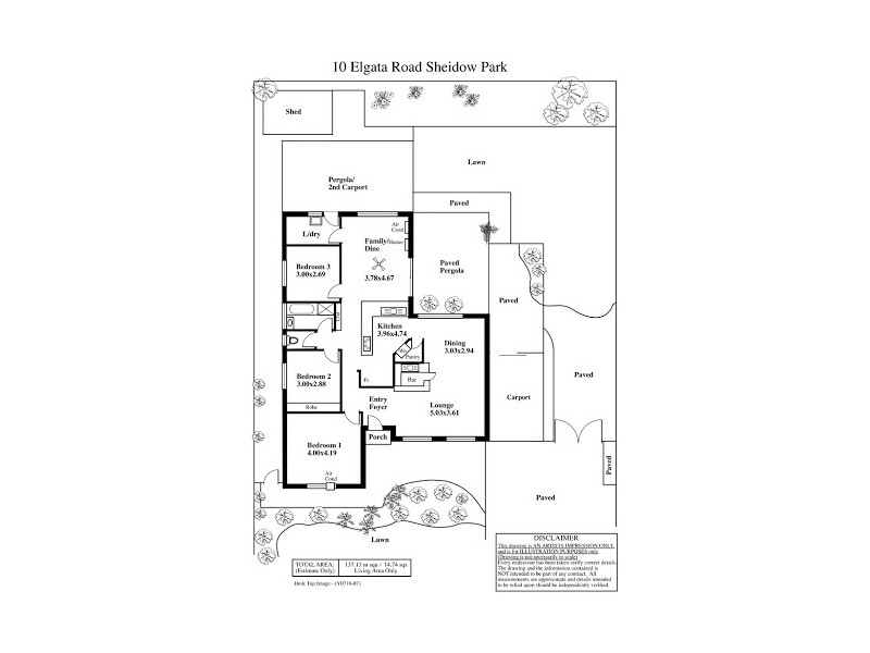 10 ELGATA ROAD, Sheidow Park SA 5158 Floorplan