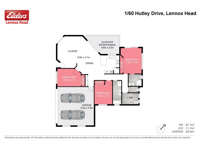 1/60 Hutley Drive, Lennox Head NSW 2478 Floorplan