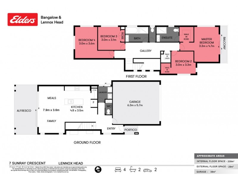 1/7 Sunray Crescent, Lennox Head NSW 2478 Floorplan