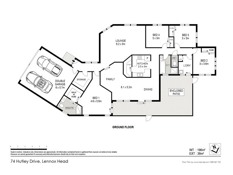 74 Hutley Drive, Lennox Head NSW 2478 Floorplan
