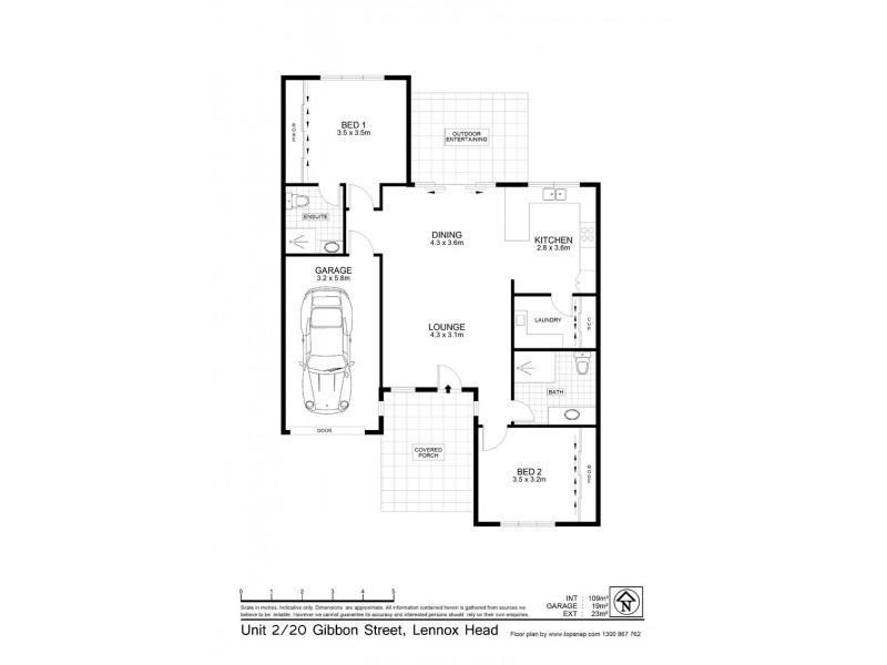 2/20 Gibbon Street, Lennox Head NSW 2478 Floorplan