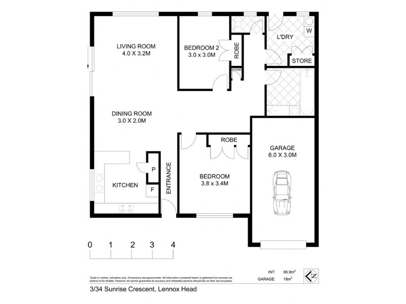 3/34 Sunrise Crescent, Lennox Head NSW 2478 Floorplan