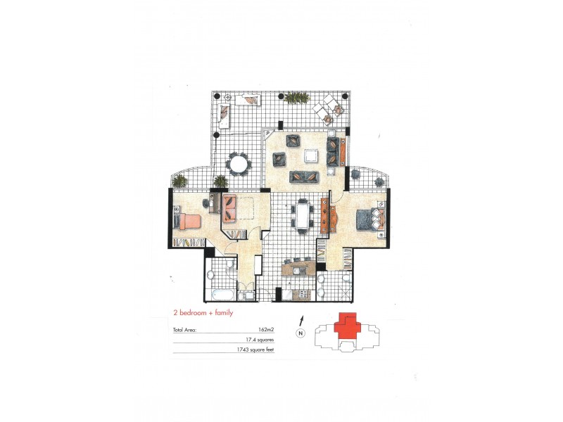 43/2894 ‘The Pinnacle’ Gold Coast Highway, Surfers Paradise QLD 4217 Floorplan