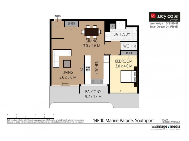 14F ‘Huntington’ 10 Marine Pde, Southport QLD 4215 Floorplan