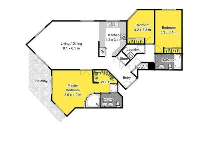 37/12 ”Grand Mariner” Commodore Drive, Paradise Waters QLD 4217 Floorplan
