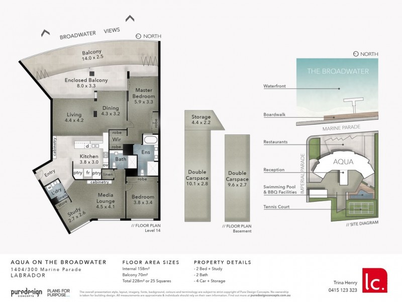 1404/300 ‘Aqua’ Marine Parade, Labrador QLD 4215 Floorplan