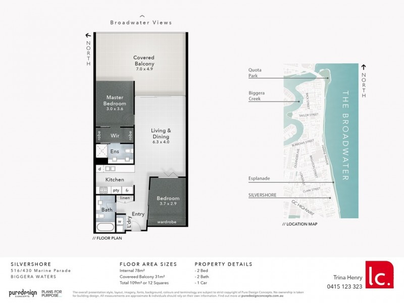 516/430 ‘Silvershore’ Marine Parade, Biggera Waters QLD 4216 Floorplan