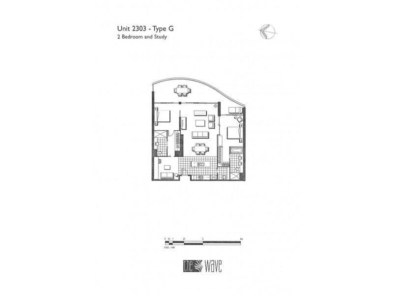 2303/89 Surf Parade “The Wave”, Broadbeach QLD 4218 Floorplan