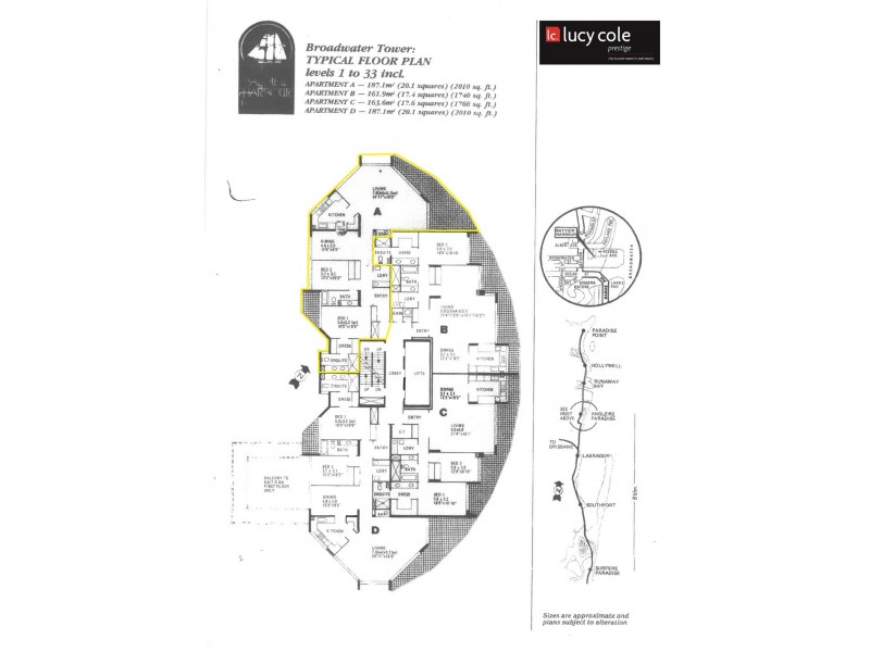32/17 ‘Broadwater Tower’ Bayview Street, Runaway Bay QLD 4216 Floorplan