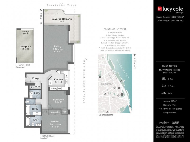 6E/10 Marine Parade ‘Huntington’, Southport QLD 4215 Floorplan