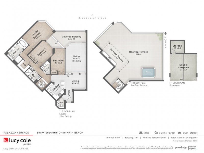 Penthouse Palazzo Versace, 94 Seaworld Drive, Main Beach QLD 4217 Floorplan