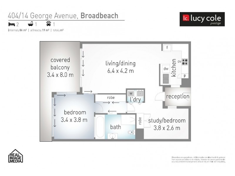 404/14 ‘Ultra’ George Street, Broadbeach QLD 4218 Floorplan