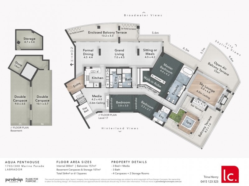 1703/300 ‘Aqua’ Marine Parade, Labrador QLD 4215 Floorplan