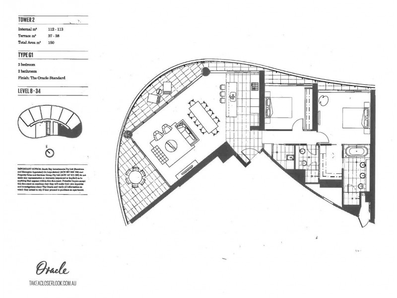 21009/4 ‘The Oracle’ Charles Avenue, Broadbeach QLD 4218 Floorplan