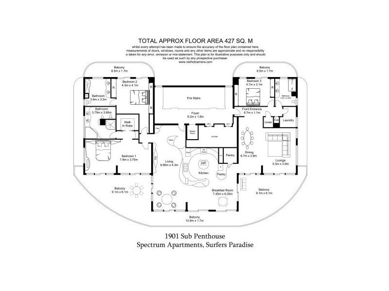 1901/3 ‘Spectrum’ River Drive, Surfers Paradise QLD 4217 Floorplan