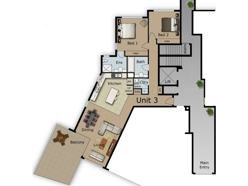 3/30 ‘Alia’ Tarcoola Crescent, Chevron Island QLD 4217 Floorplan