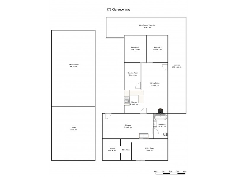 1172 CLARENCE WAY, Whiteman Creek NSW 2460 Floorplan