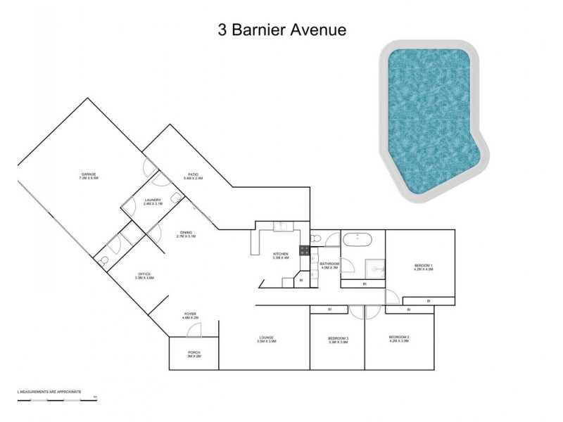 3 Barnier Avenue, Junction Hill NSW 2460 Floorplan