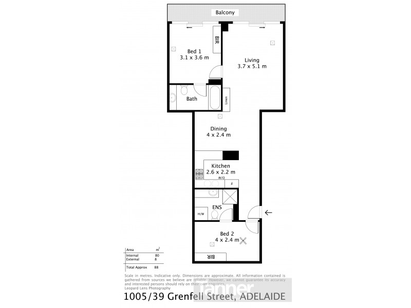 1005/39 Grenfell Street, Adelaide SA 5000 Floorplan