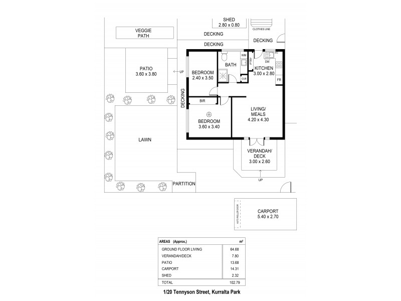1/20 Tennyson Street, Kurralta Park SA 5037 Floorplan