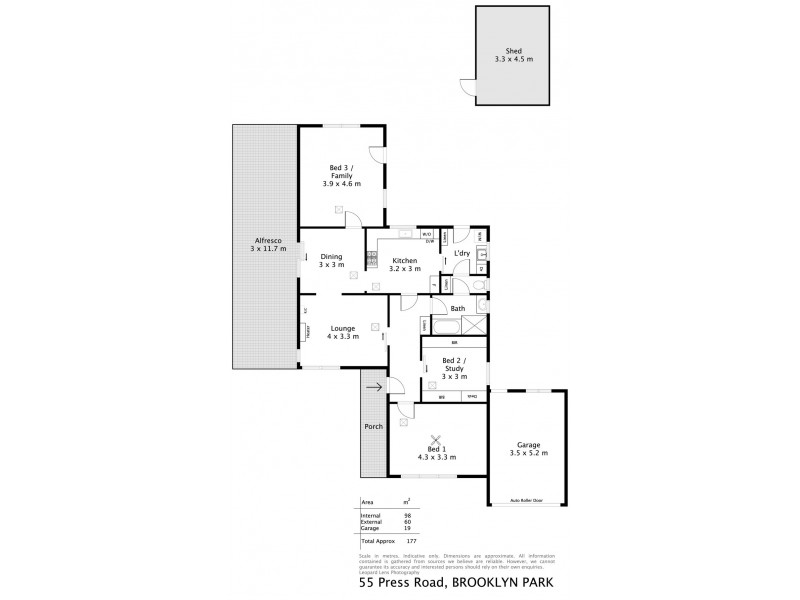 55 Press Road, Brooklyn Park SA 5032 Floorplan