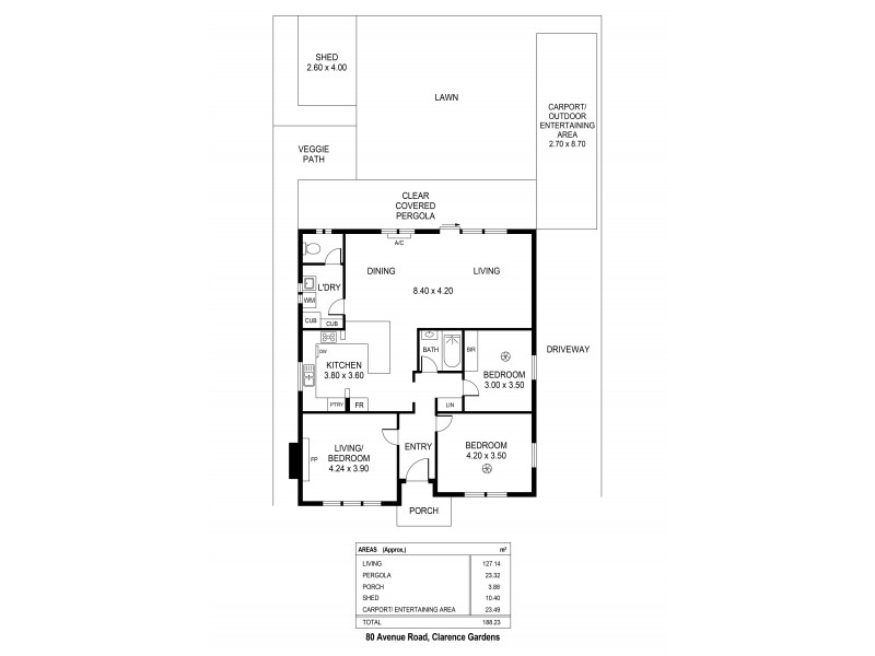 80 Avenue Road, Clarence Gardens SA 5039 Floorplan