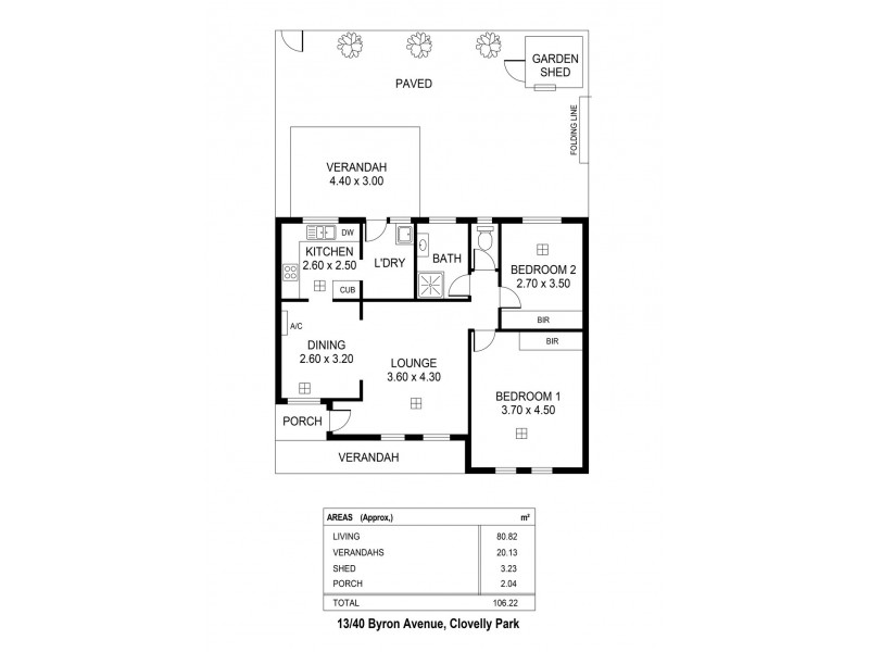 13/40 Byron Ave, Clovelly Park SA 5042 Floorplan