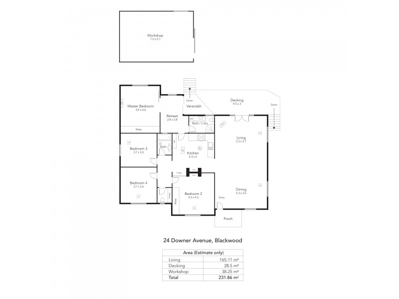 24 Downer Avenue, Blackwood SA 5051 Floorplan