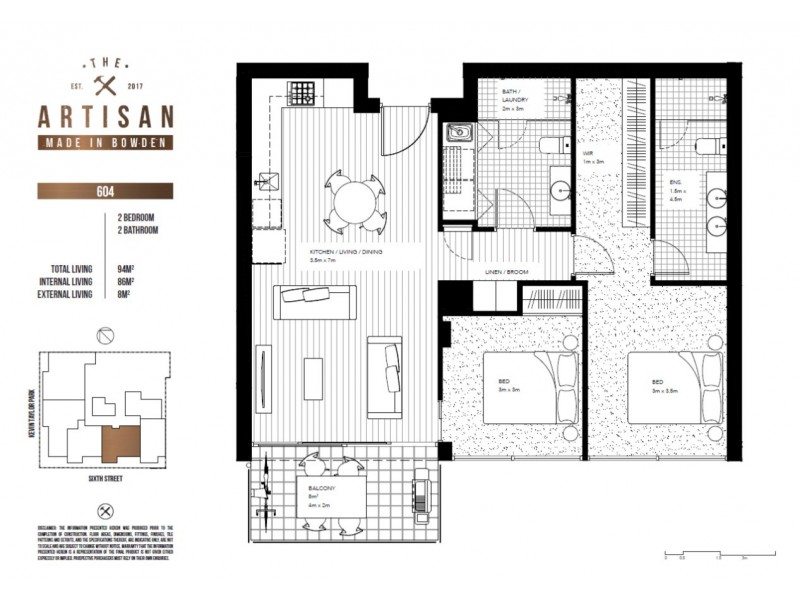 The Artisan 604/3 Fifth Street, Bowden SA 5007 Floorplan