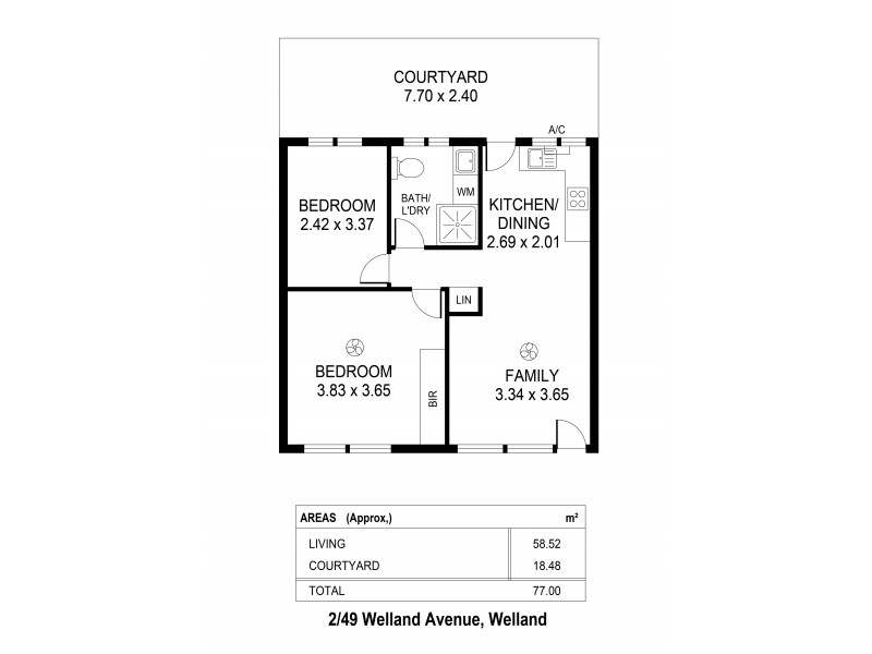 2/49 Welland Avenue, Welland SA 5007 Floorplan