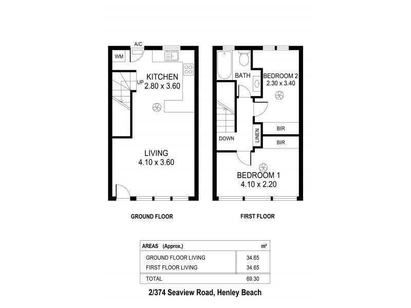 2/374 Seaview Road, Henley Beach SA 5022 Floorplan