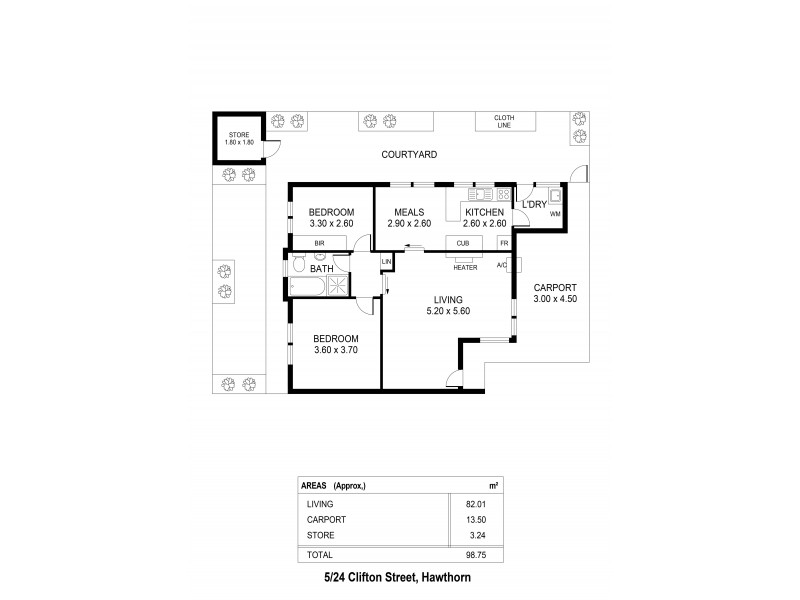 5/24 Clifton St, Hawthorn SA 5062 Floorplan