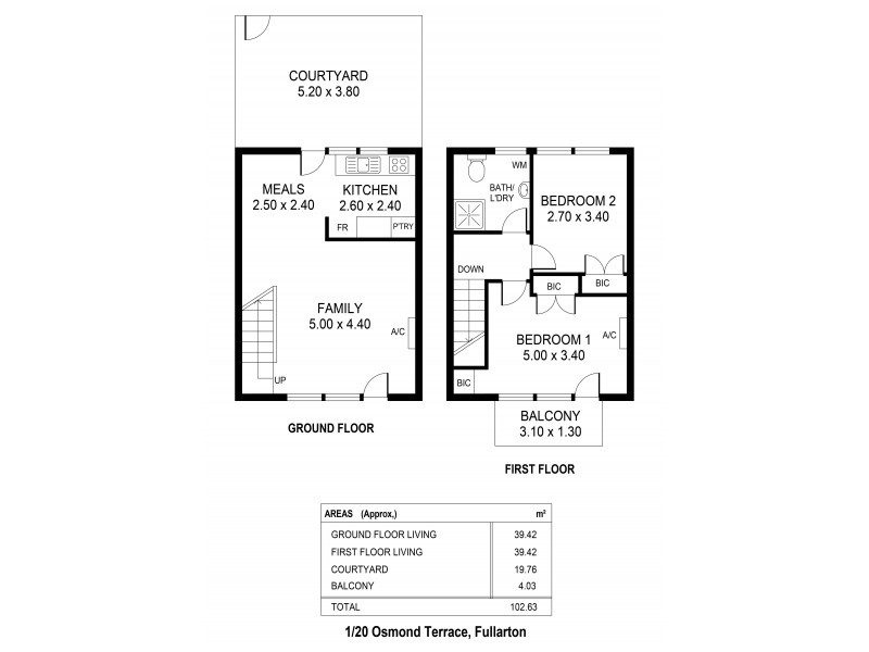 1/20 Osmond Terrace, Fullarton SA 5063 Floorplan