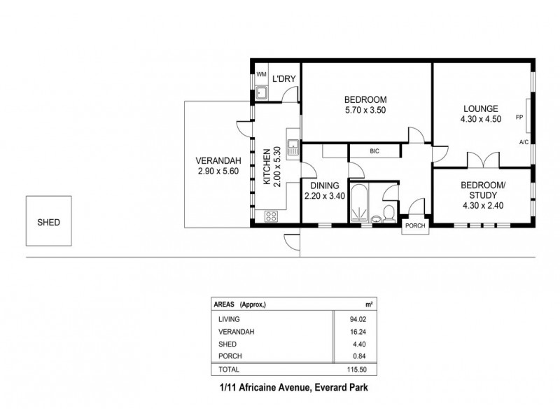 11 Africaine Avenue, Everard Park SA 5035 Floorplan