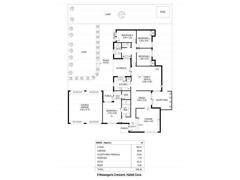 9 Neeangarra Crescent, Hallett Cove SA 5158 Floorplan